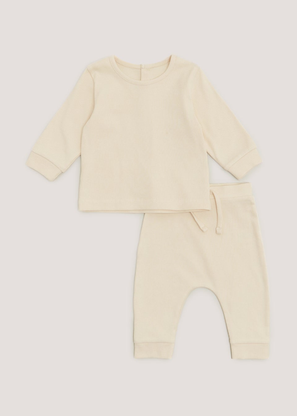 Baby Stone Ribbed Sweatshirt & Joggers Set (Newborn-23mths)