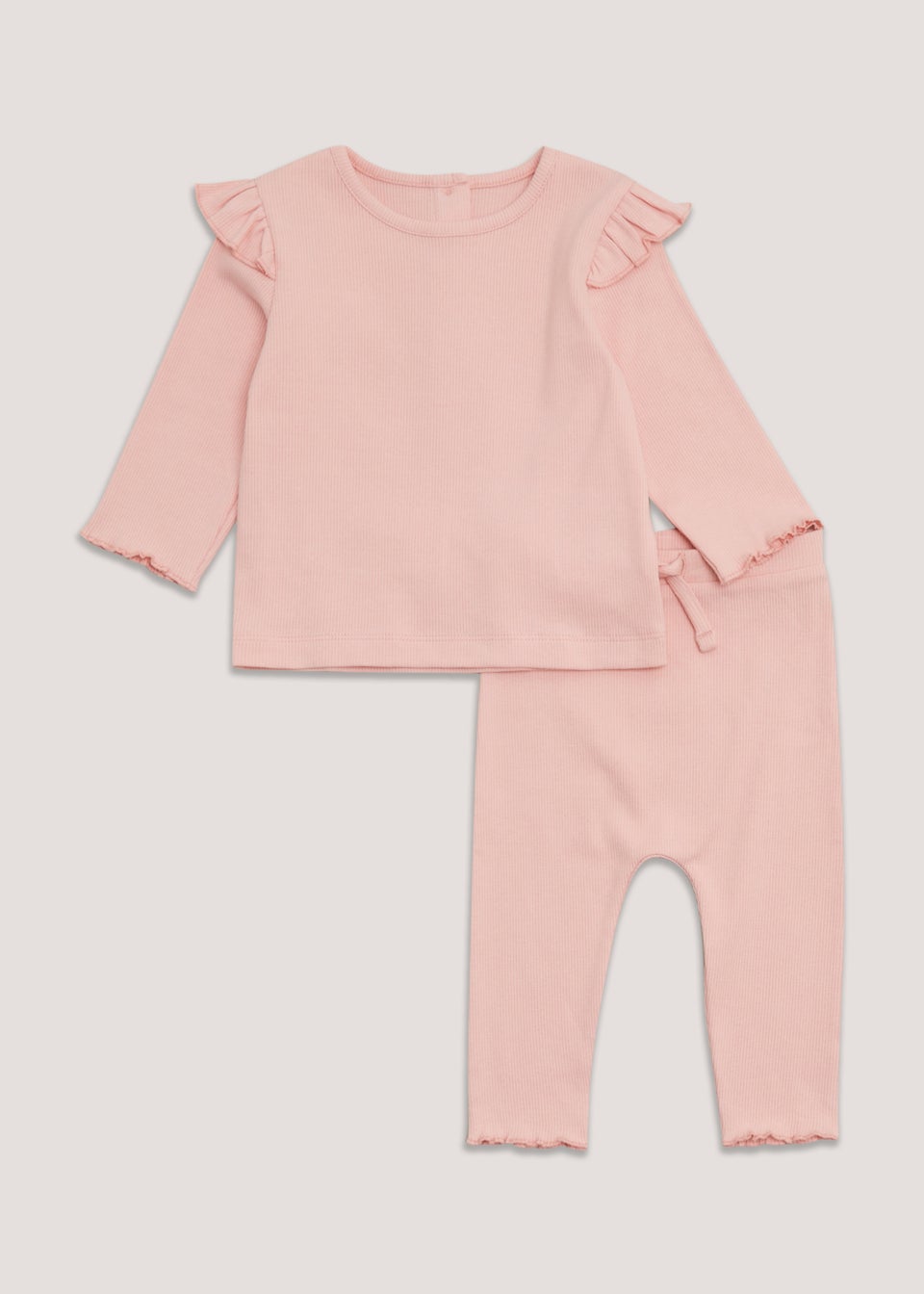 Baby Pink Ribbed Top & Leggings Set (Newborn-23mths) - Matalan