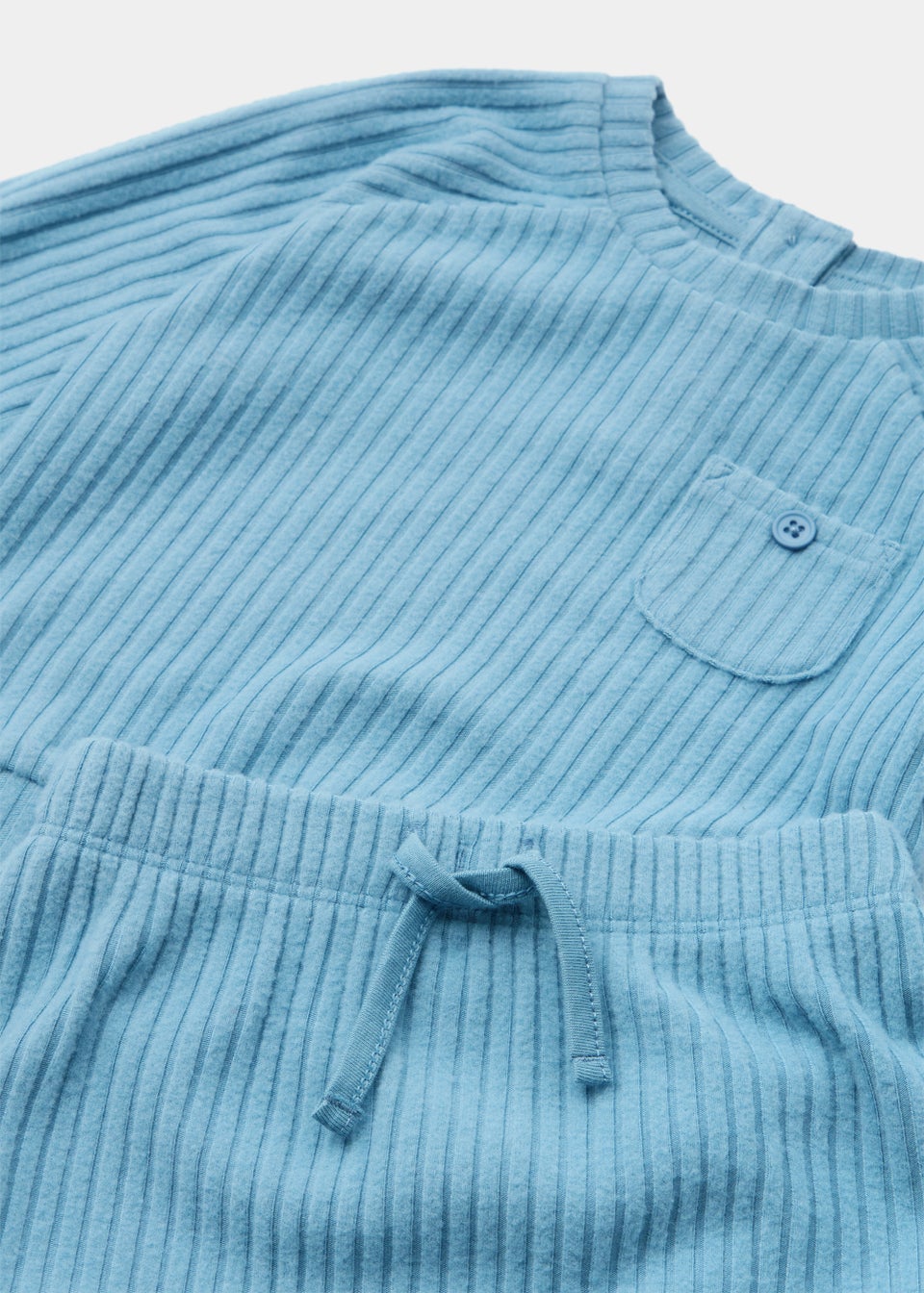 Baby Blue Ribbed Velour Sweatshirt & Leggings Set (Newborn-23mths)