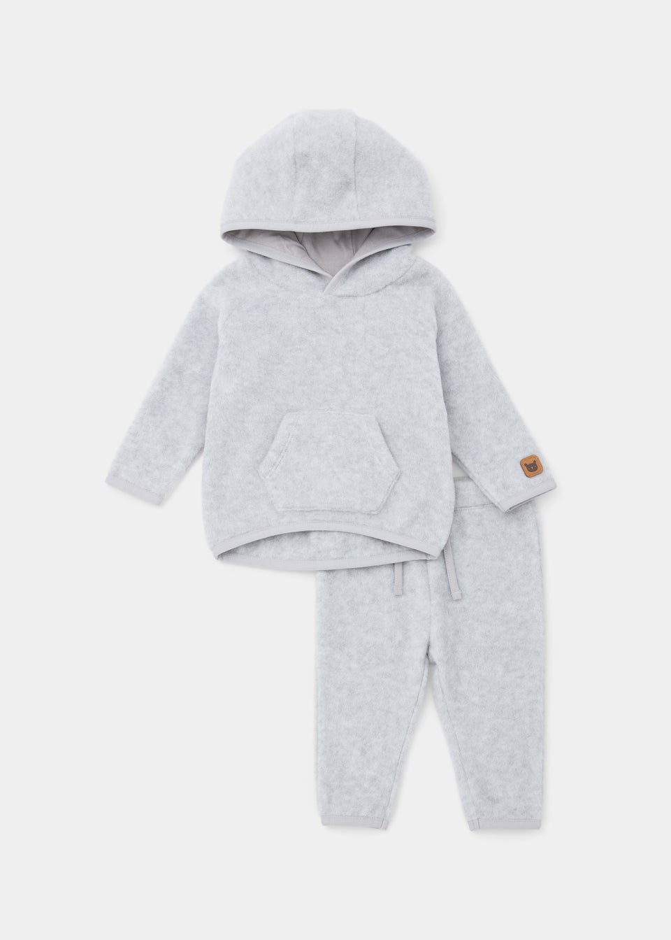 Baby Grey Polar Fleece Hoodie & Joggers Set (Newborn-23mths)