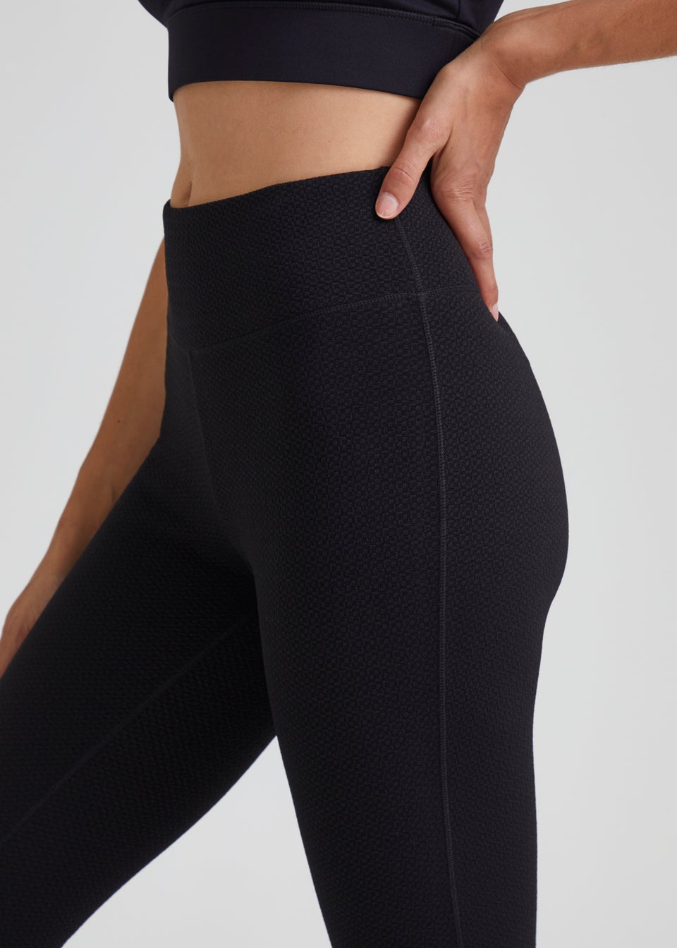 Souluxe Black Textured Sports Leggings