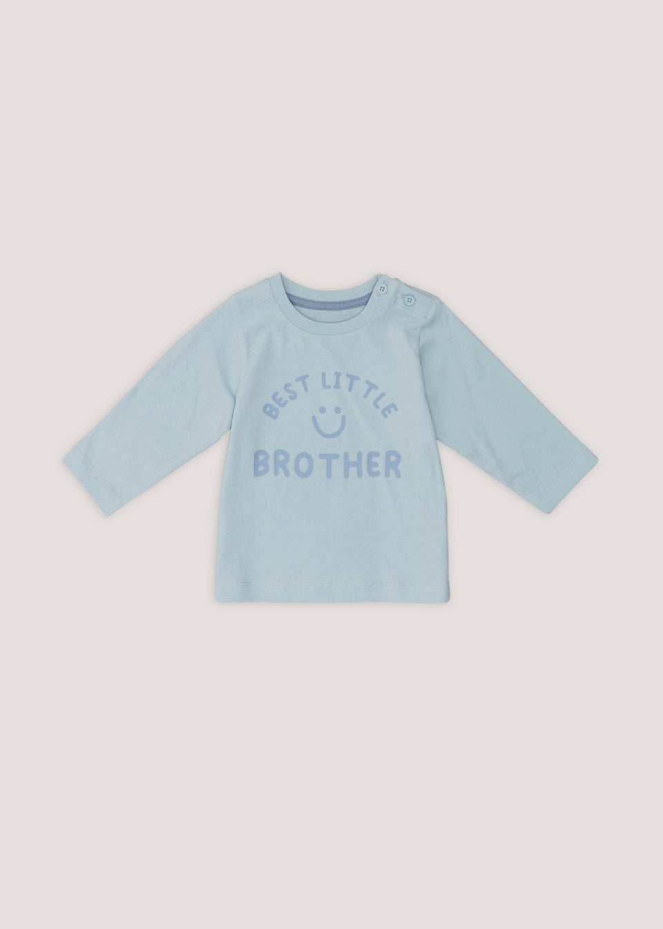 Baby Blue Little Brother Print Long Sleeve T-Shirt (Newborn-23mths)