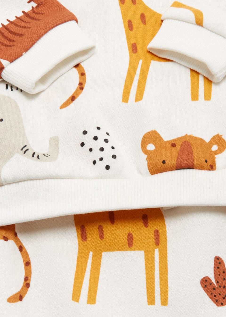 Baby Cream Jungle Print Sweatshirt & Joggers Set (Newborn-23mths)