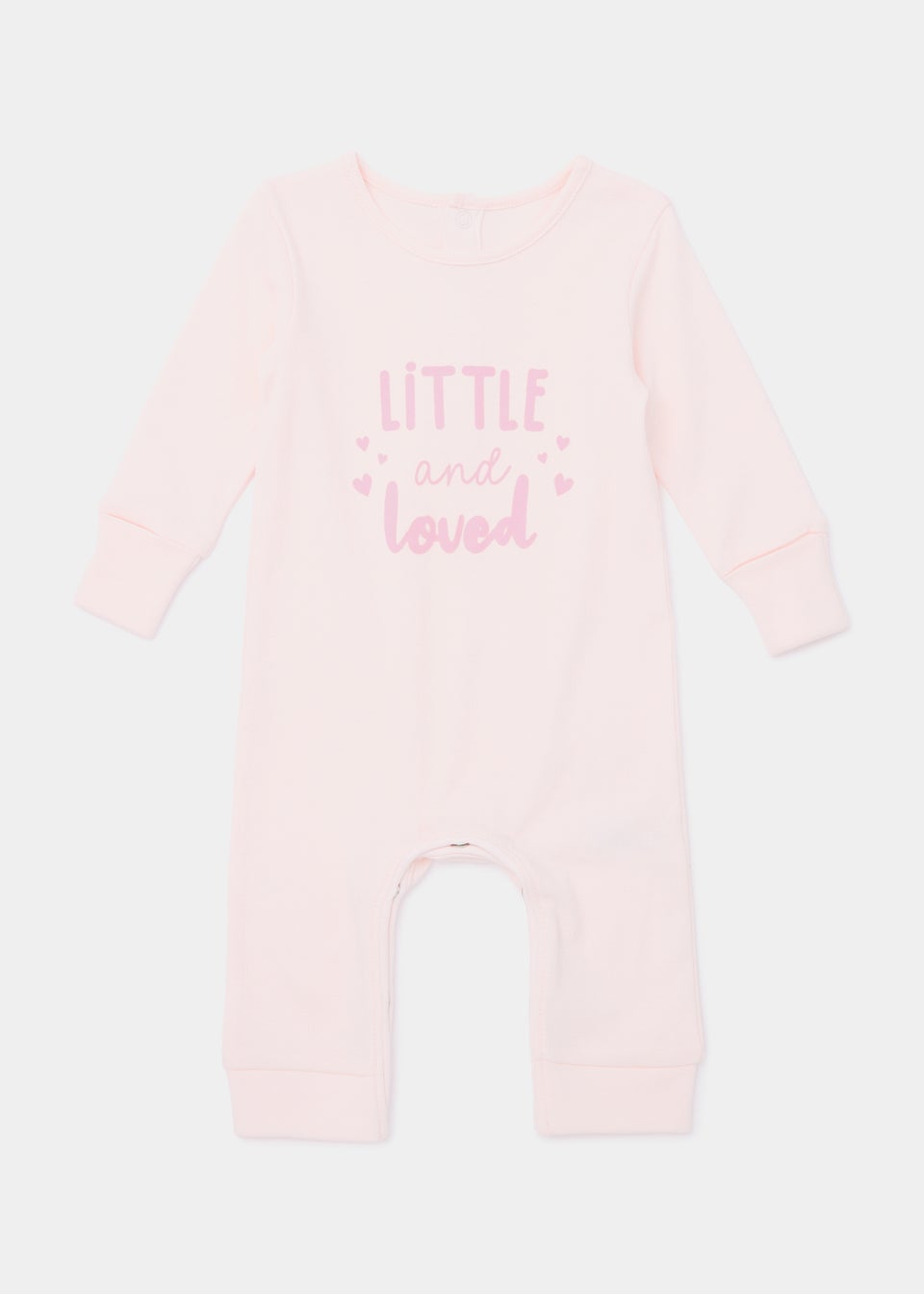 Baby Pink Little & Loved Footless Sleepsuit (Newborn-18mths)
