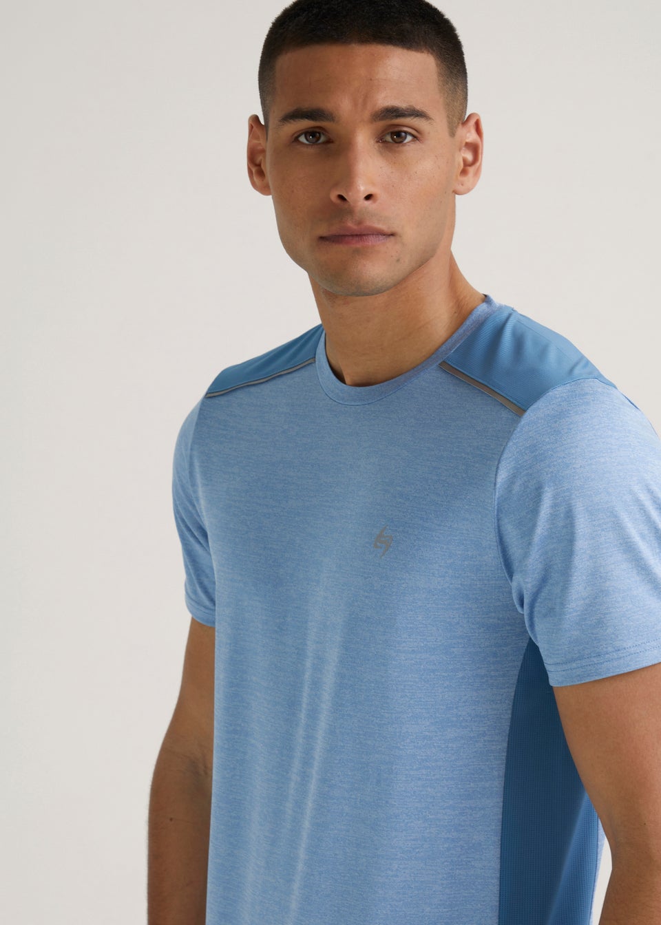 Souluxe Blue Glitch Linear Sports T-Shirt