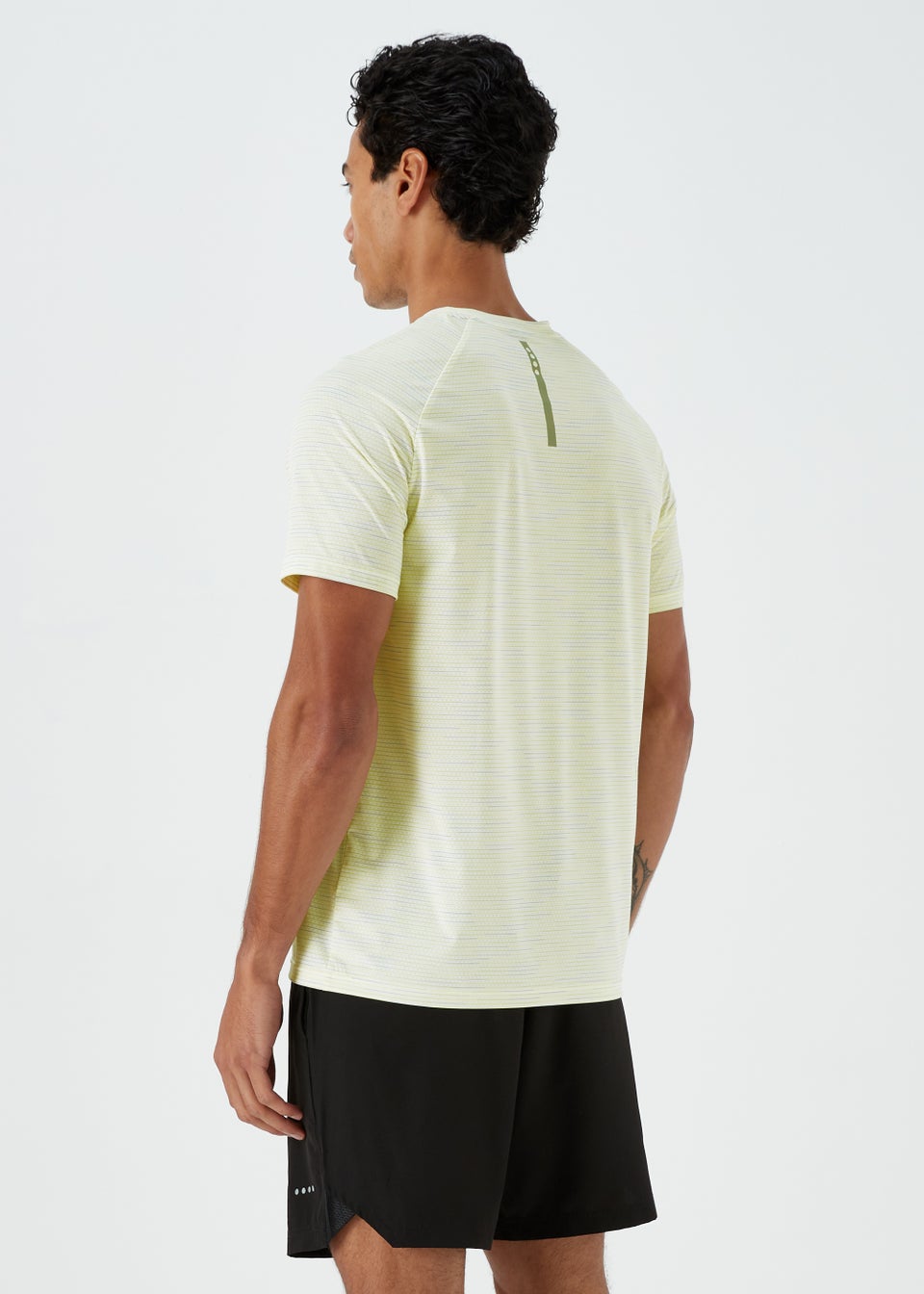 Souluxe White Linear Stripe Sports T-Shirt
