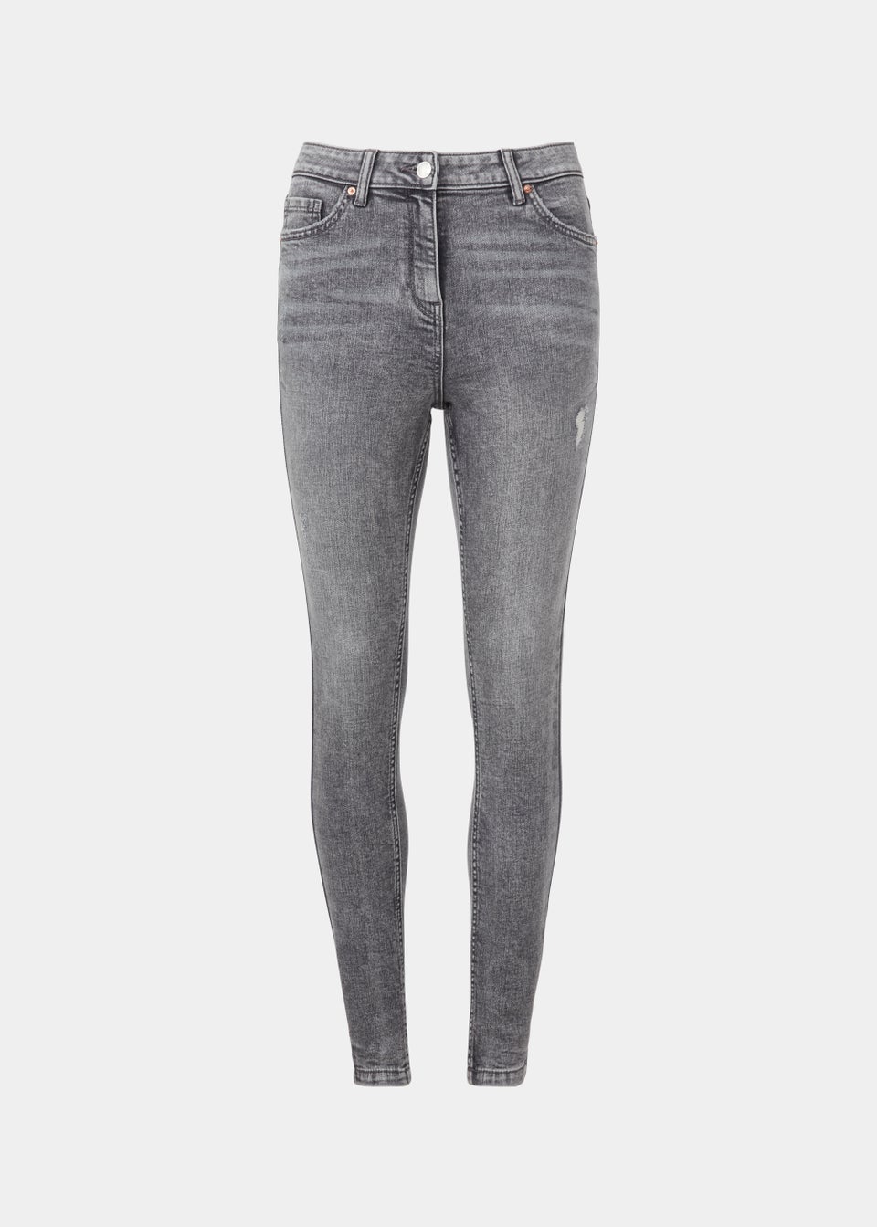 April Grey Ripped Super Skinny Jeans