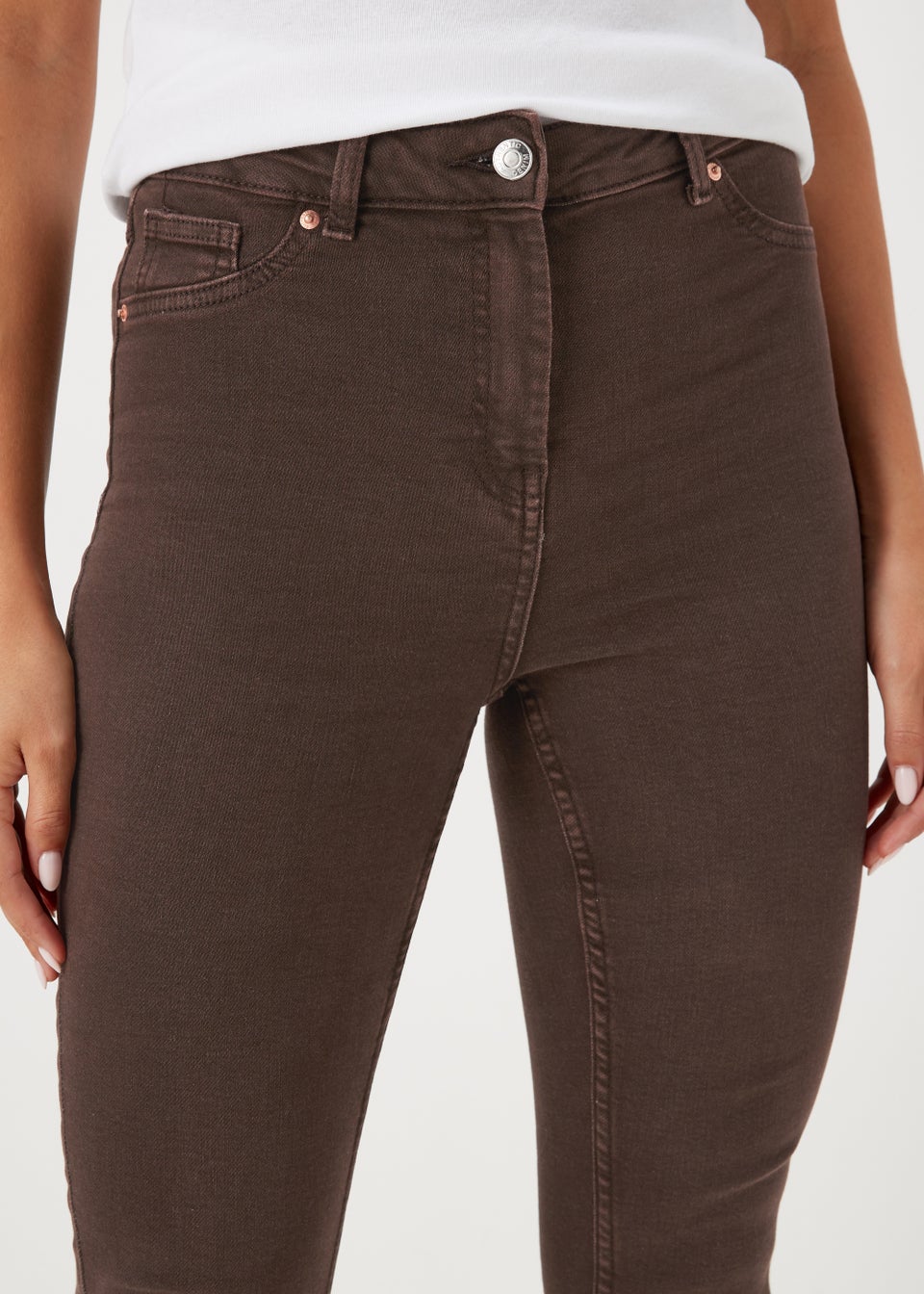 April Brown Ankle Grazer Super Skinny Jeans