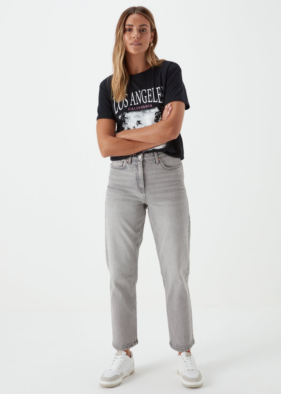 Ava Grey Mom Jeans