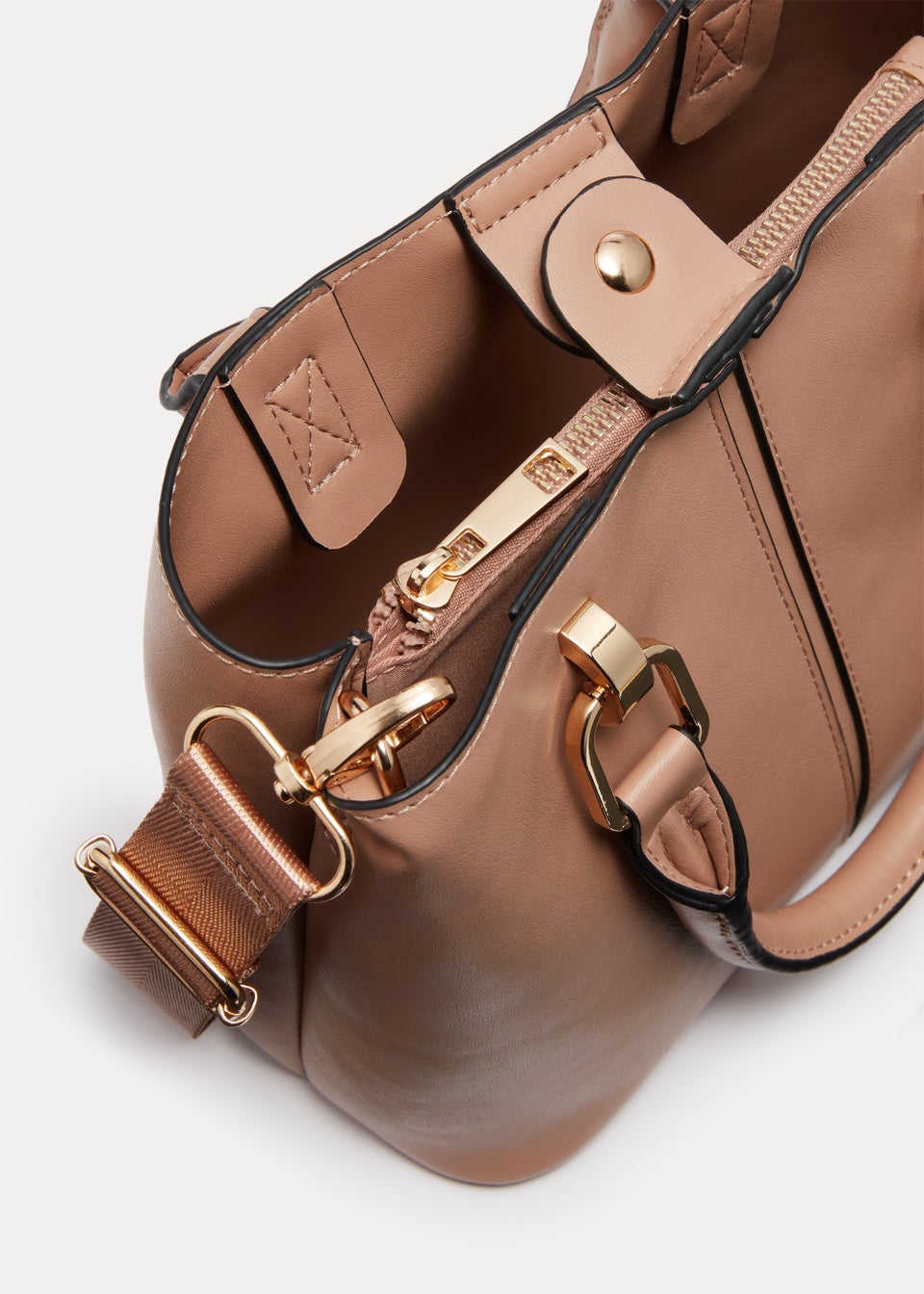 Nude Multiple Compartment Mini Tote Bag