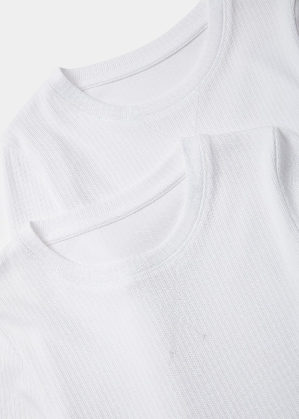 Kids 2 Pack White Long Sleeve Thermal T-Shirts (2-13yrs) - Matalan