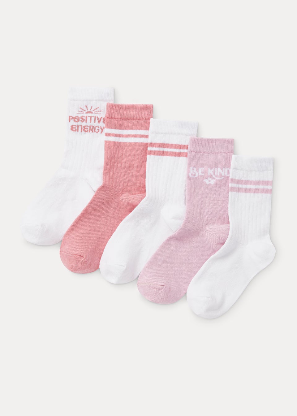 5 Pack Multicoloured Ribbed Sports Socks - Matalan