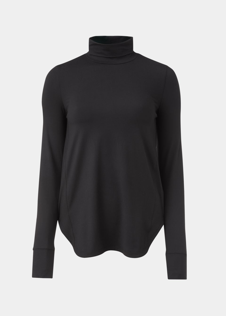 Souluxe Black Long Sleeve Cowl Neck Sports T-Shirt