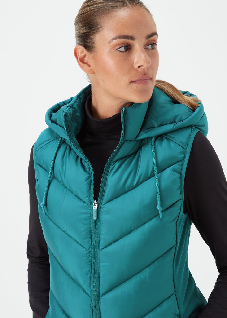 Souluxe Dark Teal Hooded Sports Gilet - Matalan