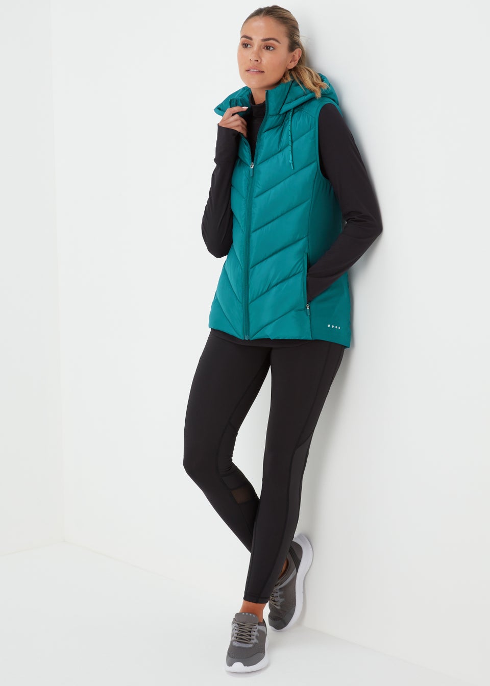 Souluxe Dark Teal Hooded Sports Gilet