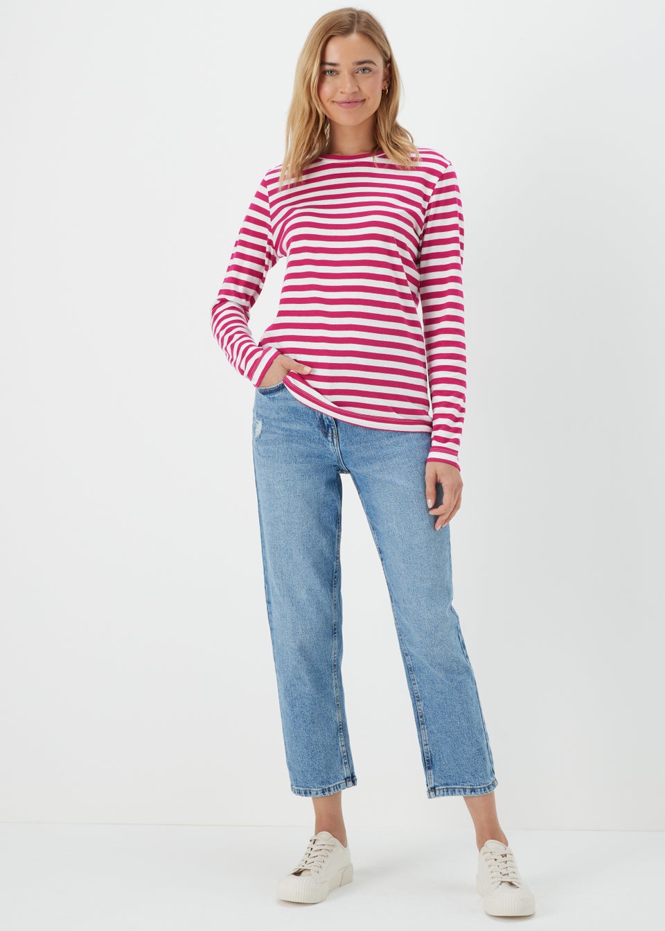 Pink Stripe Long Sleeve T-Shirt
