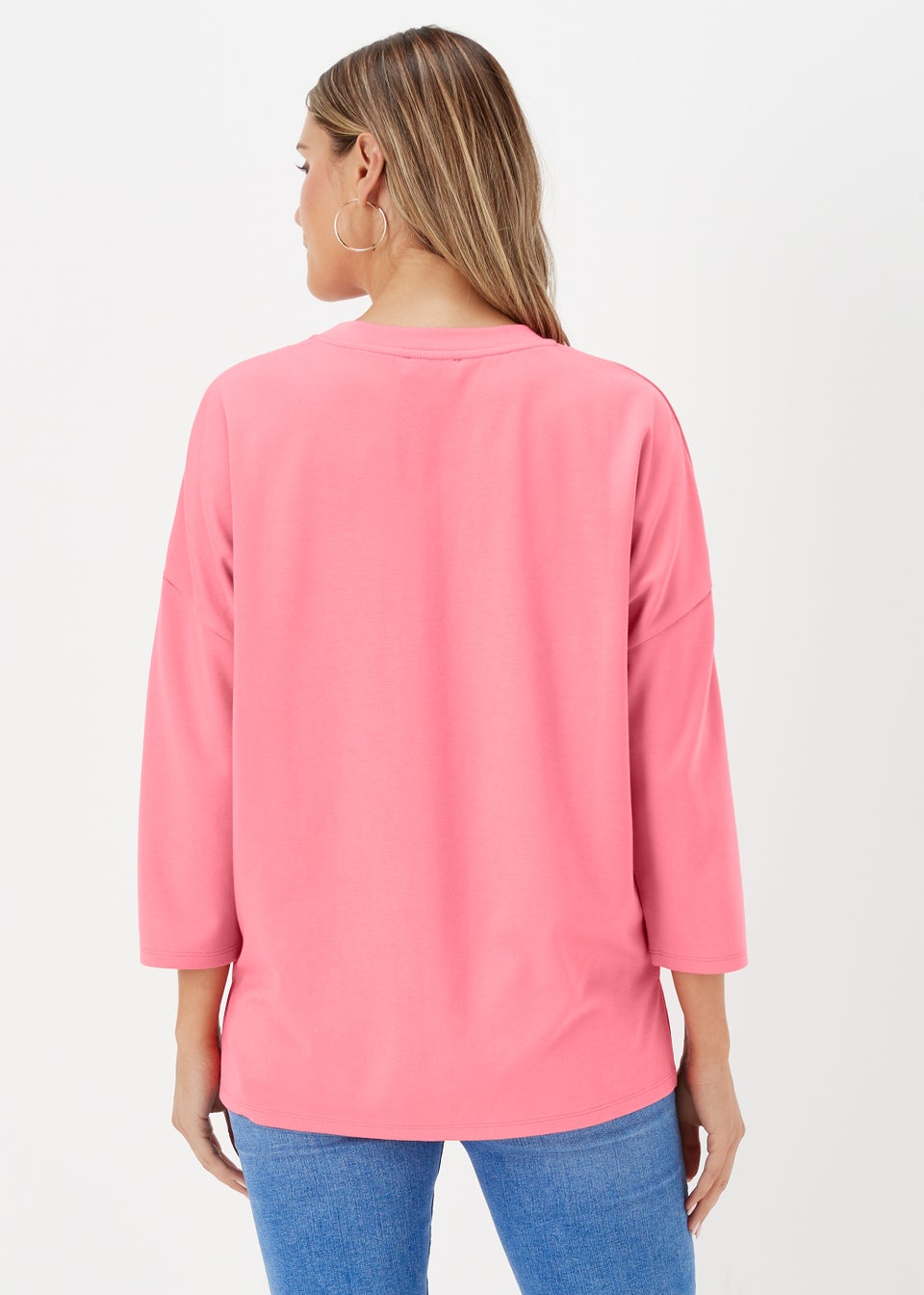 Pink Ponte 3/4 Sleeve Top