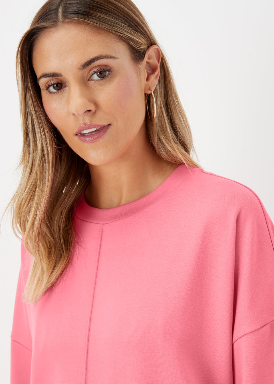 Pink Ponte 3/4 Sleeve Top