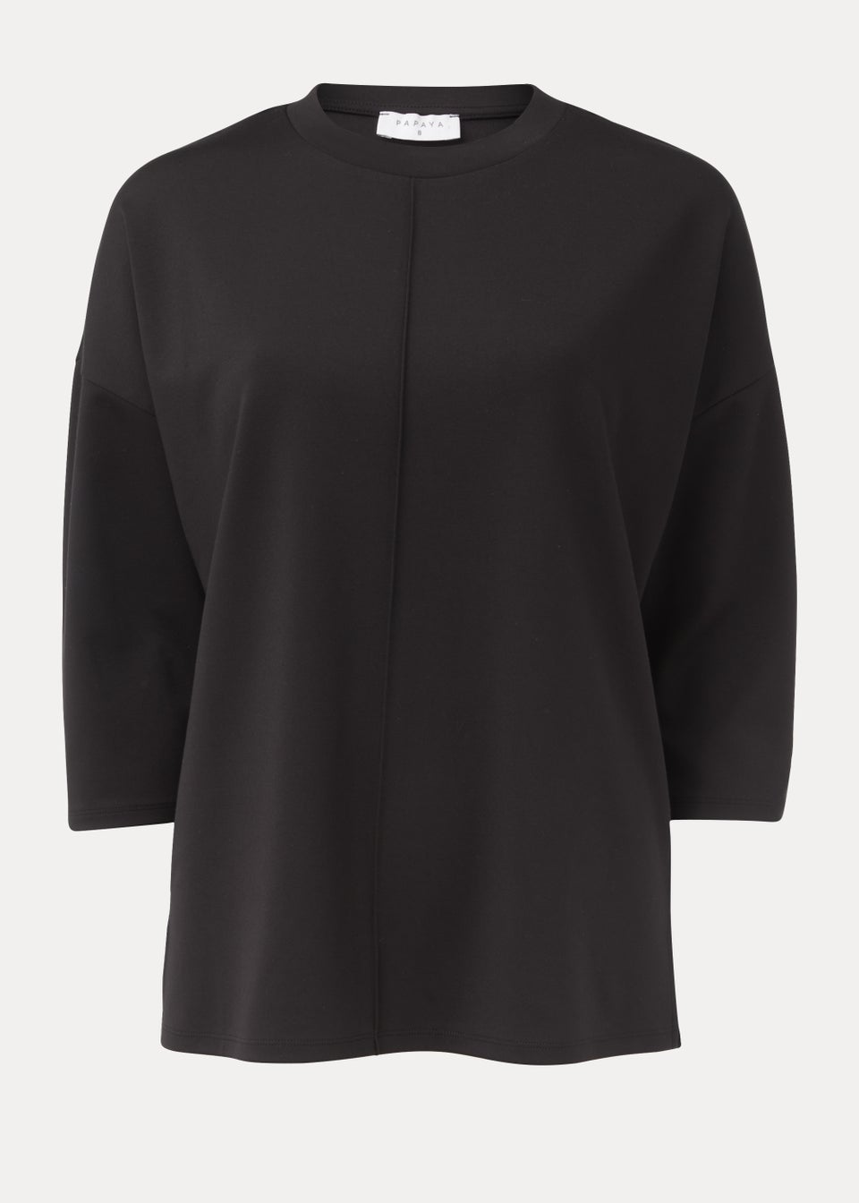 Black Ponte 3/4 Sleeve Top