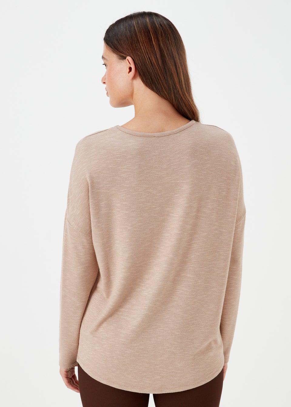 Brown Crew Neck Top