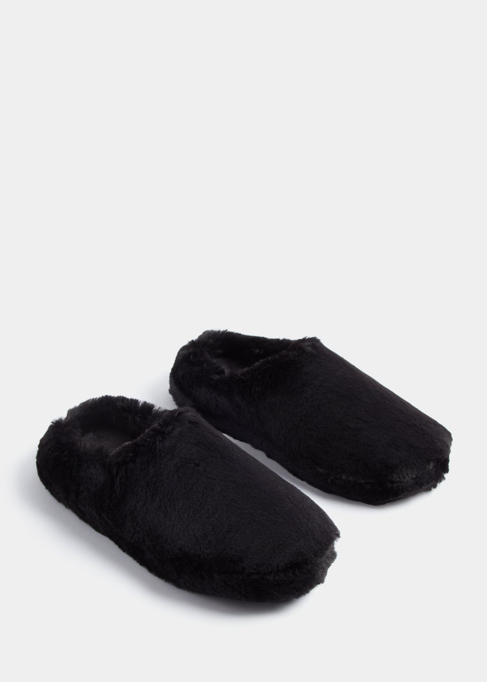 Black Faux Fur Slippers · Filly Flair