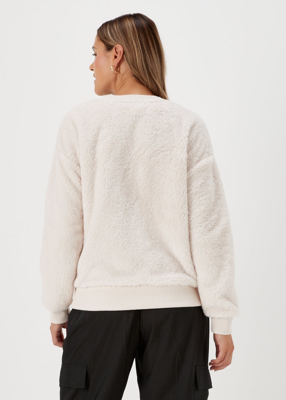 Cream Teddy Fleece Sweatshirt Matalan