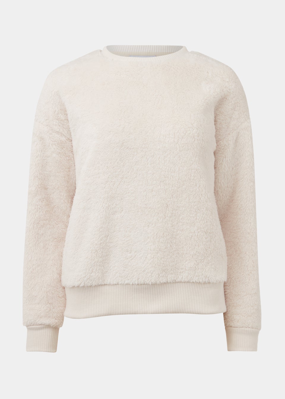 White teddy sweatshirt discount