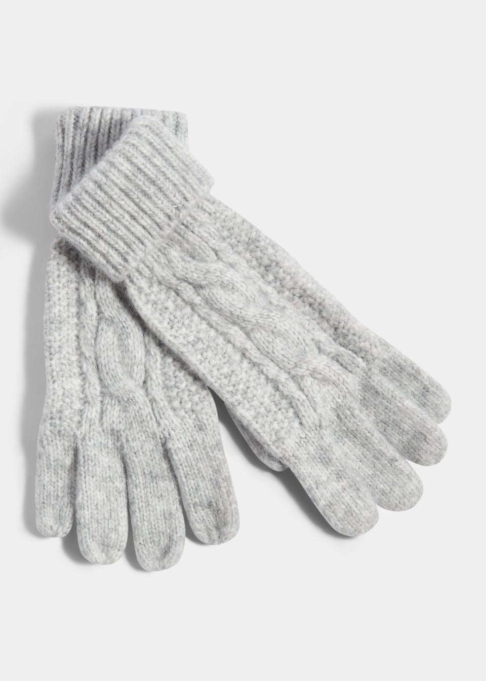 Grey knit shop gloves