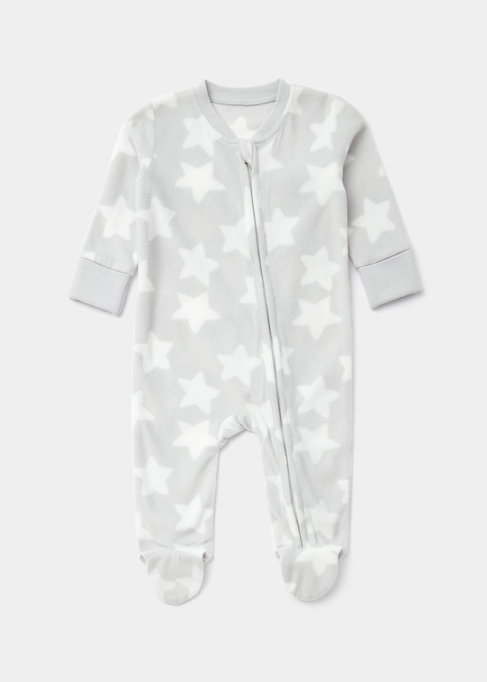 Baby Grey Star Fleece Sleepsuit (Newborn-18mths)