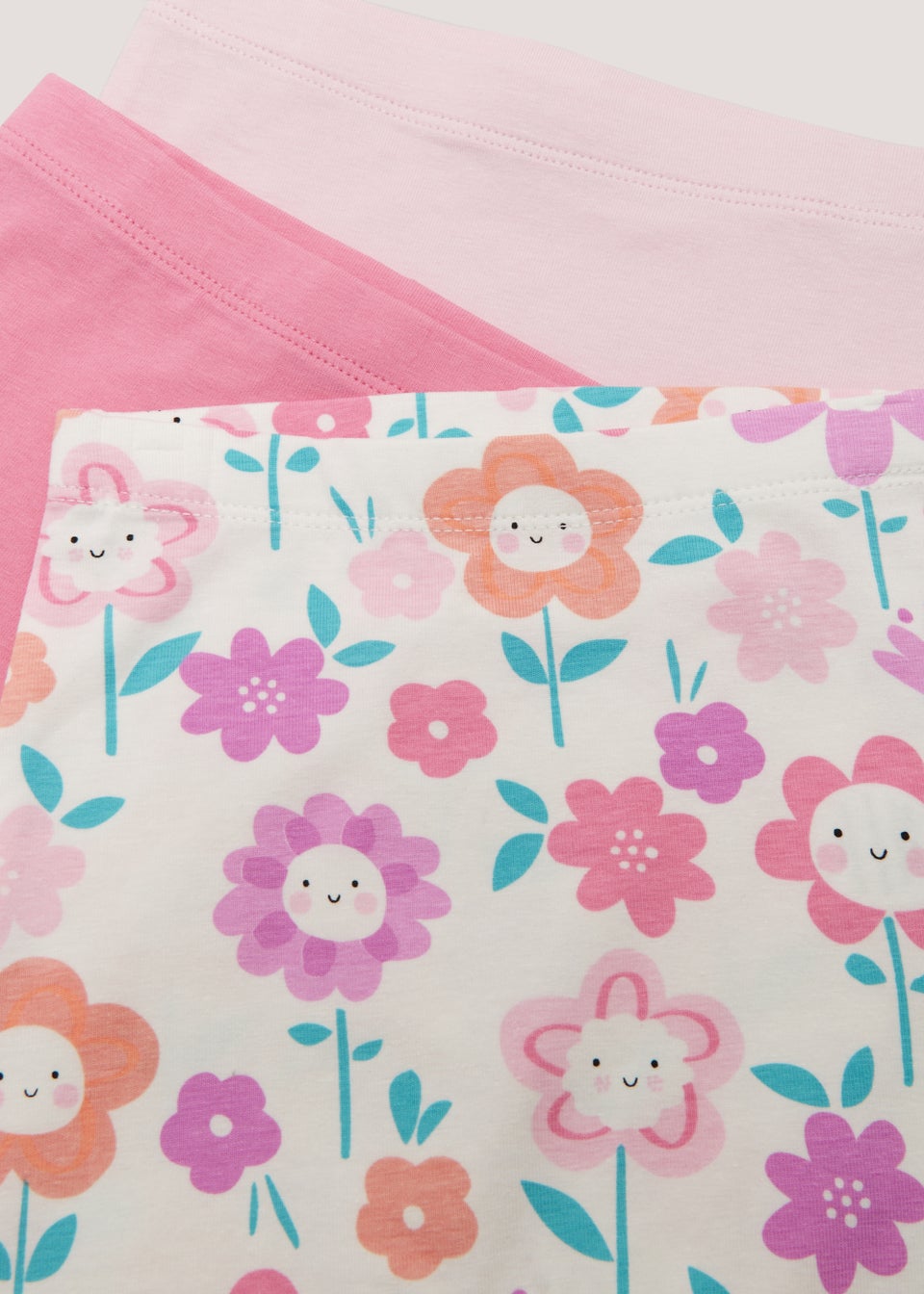 Baby 3 Pack Pink Flower Print Leggings (Newborn-23mths)