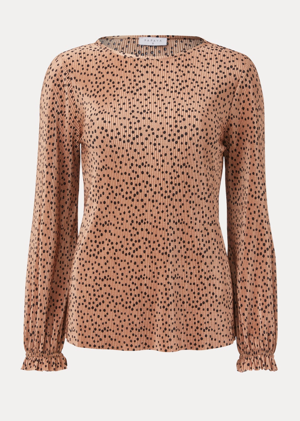 Beige Spot Plisse Top