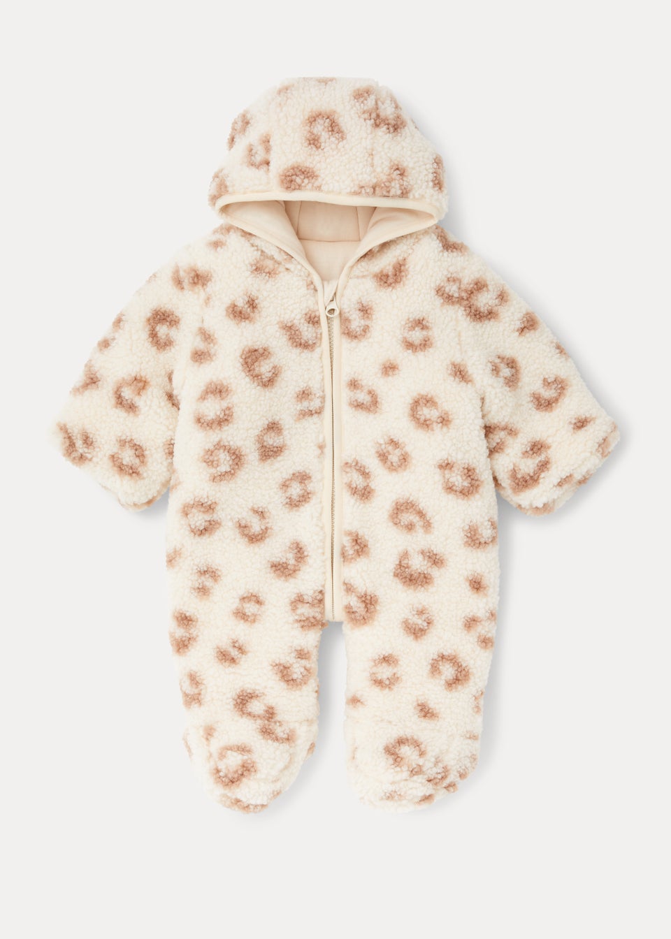 Baby Cream Leopard Print Snowsuit (Newborn-18mths)