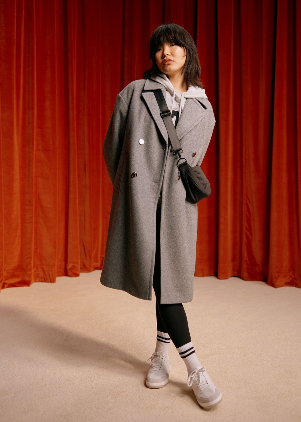 Light grey overcoat top