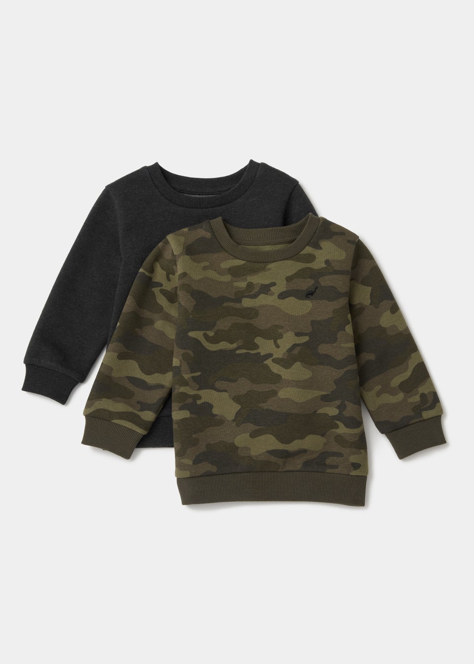 Boys 2 Pack Plain & Camo Sweatshirts (9mths-6yrs)