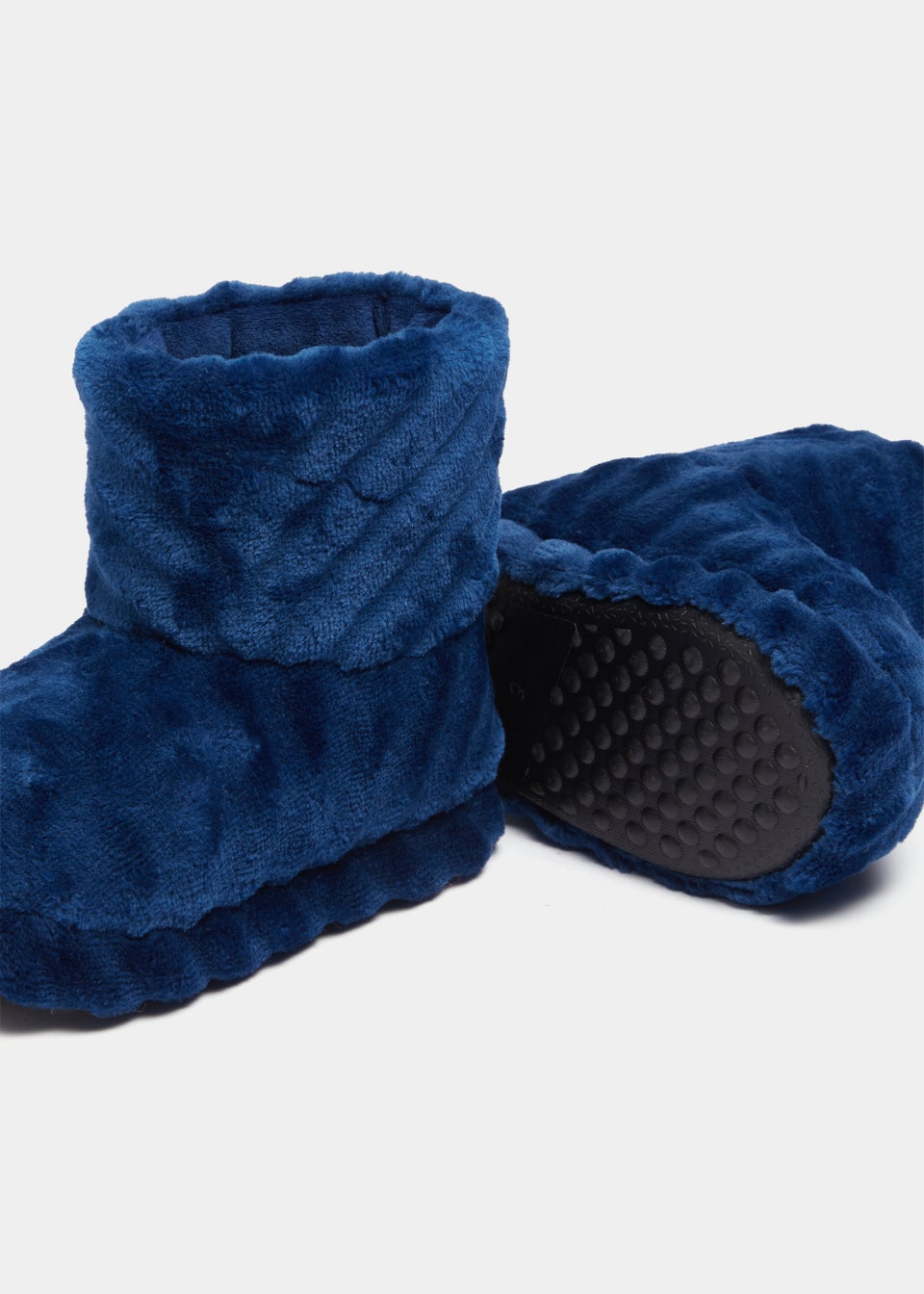 Boys Navy Boot Slippers (Younger 4-12)