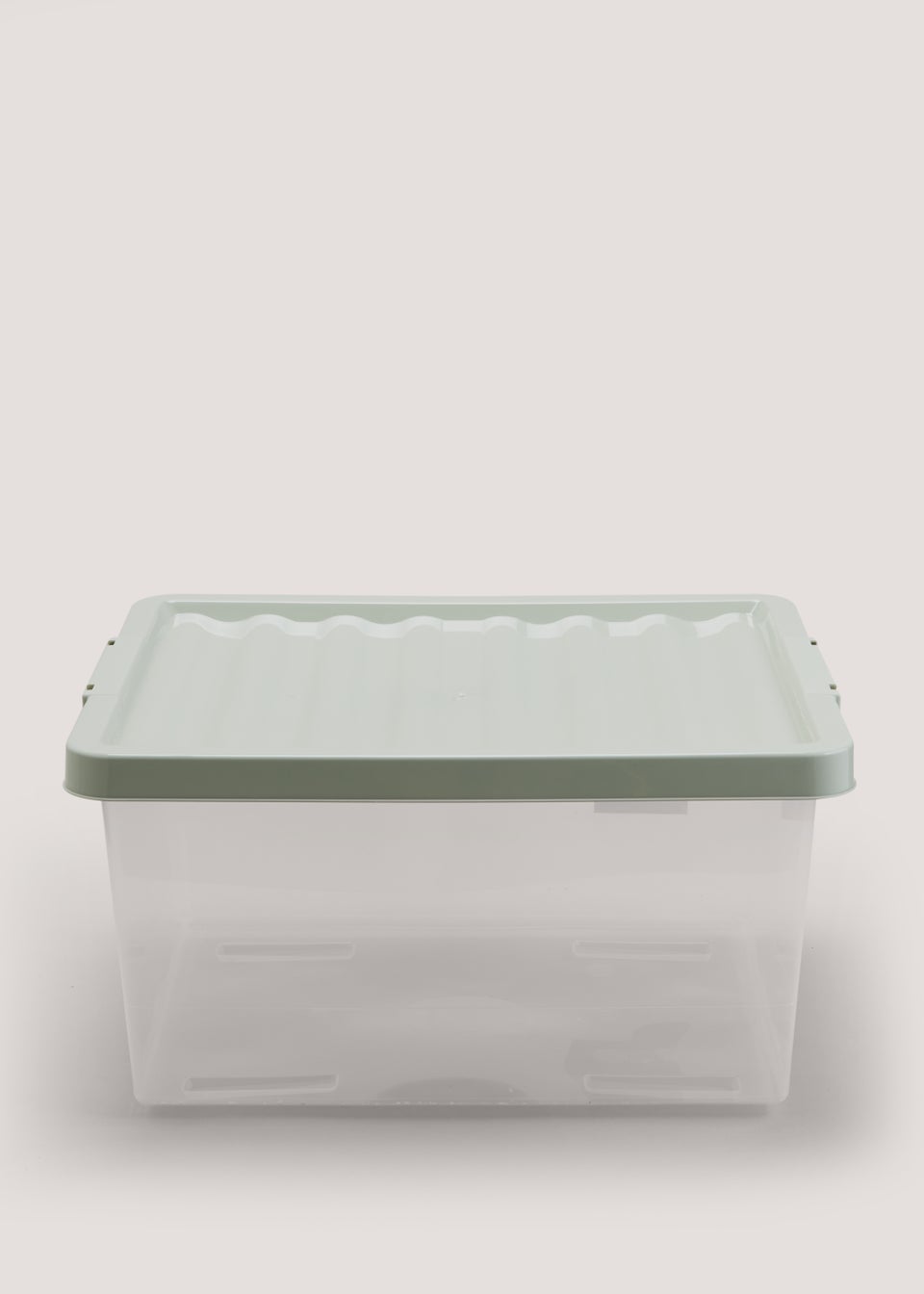 Green Lid Clear Storage Box (44cm x 22.5cm)