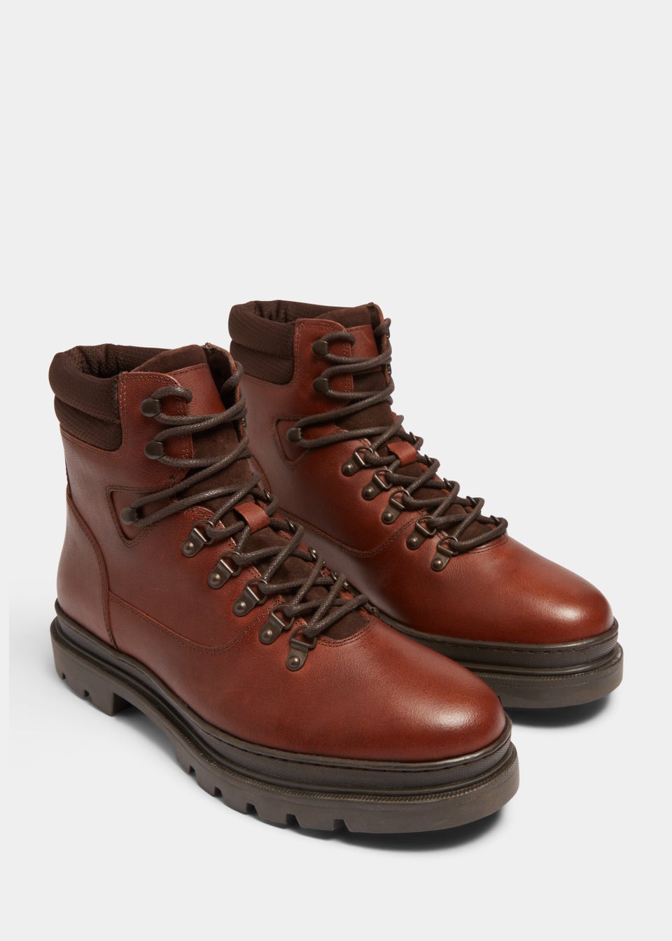 Brown Leather Hiker Boots