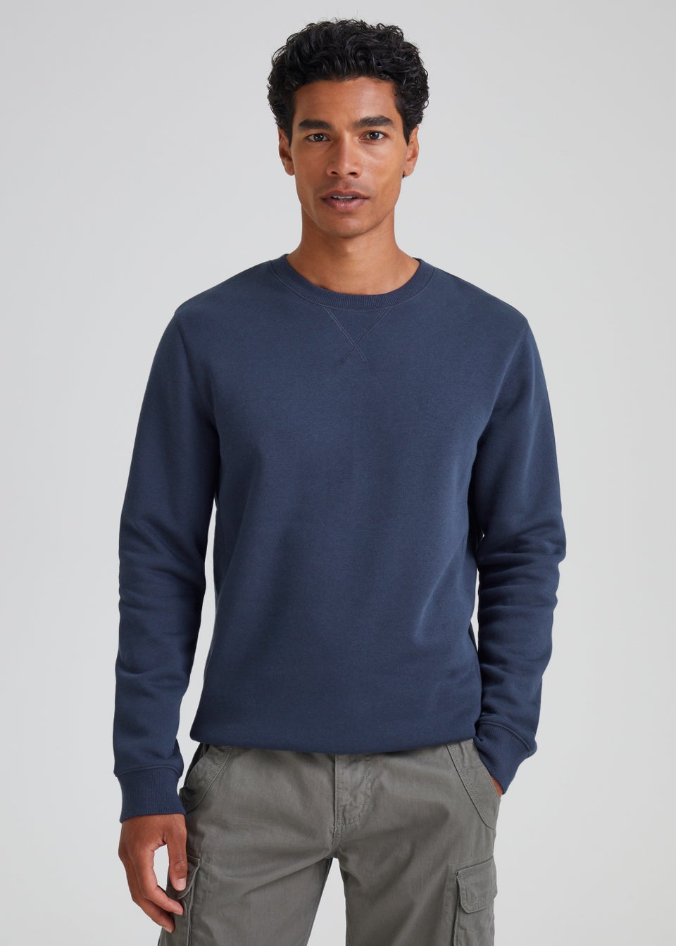 Navy Essential Crewneck Sweatshirt