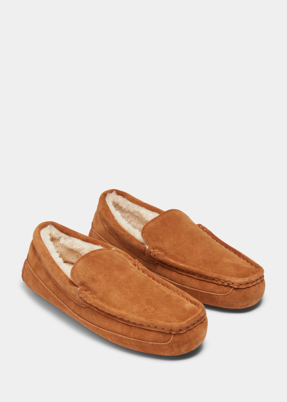 Ginger Real Suede Faux Fur Moccasin Slippers