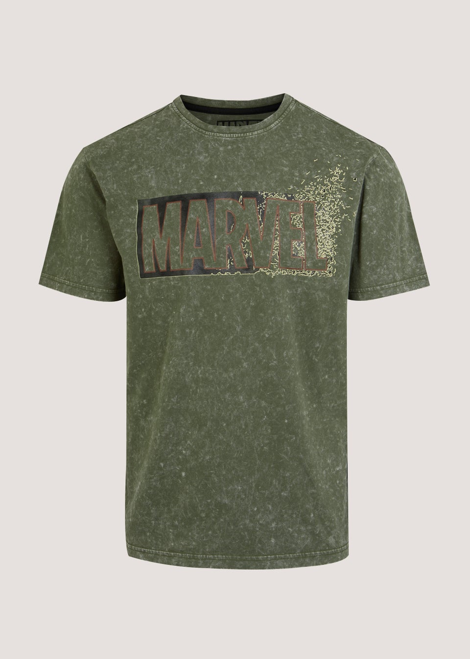 Khaki Acid Wash Marvel T-Shirt