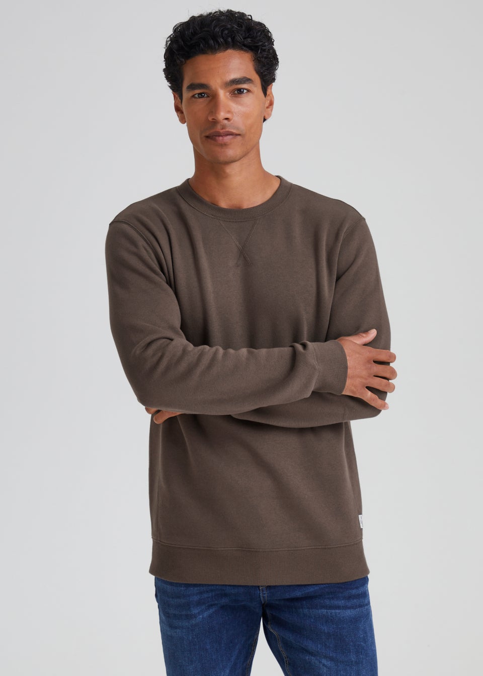 Brown Essential Crewneck Sweatshirt