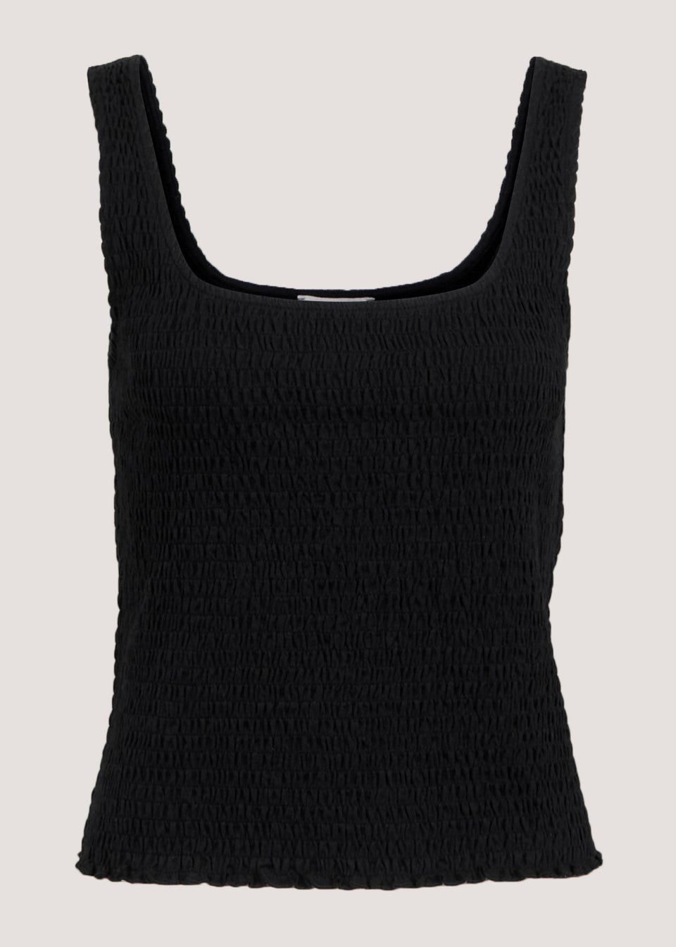 Black Shirred Vest Top
