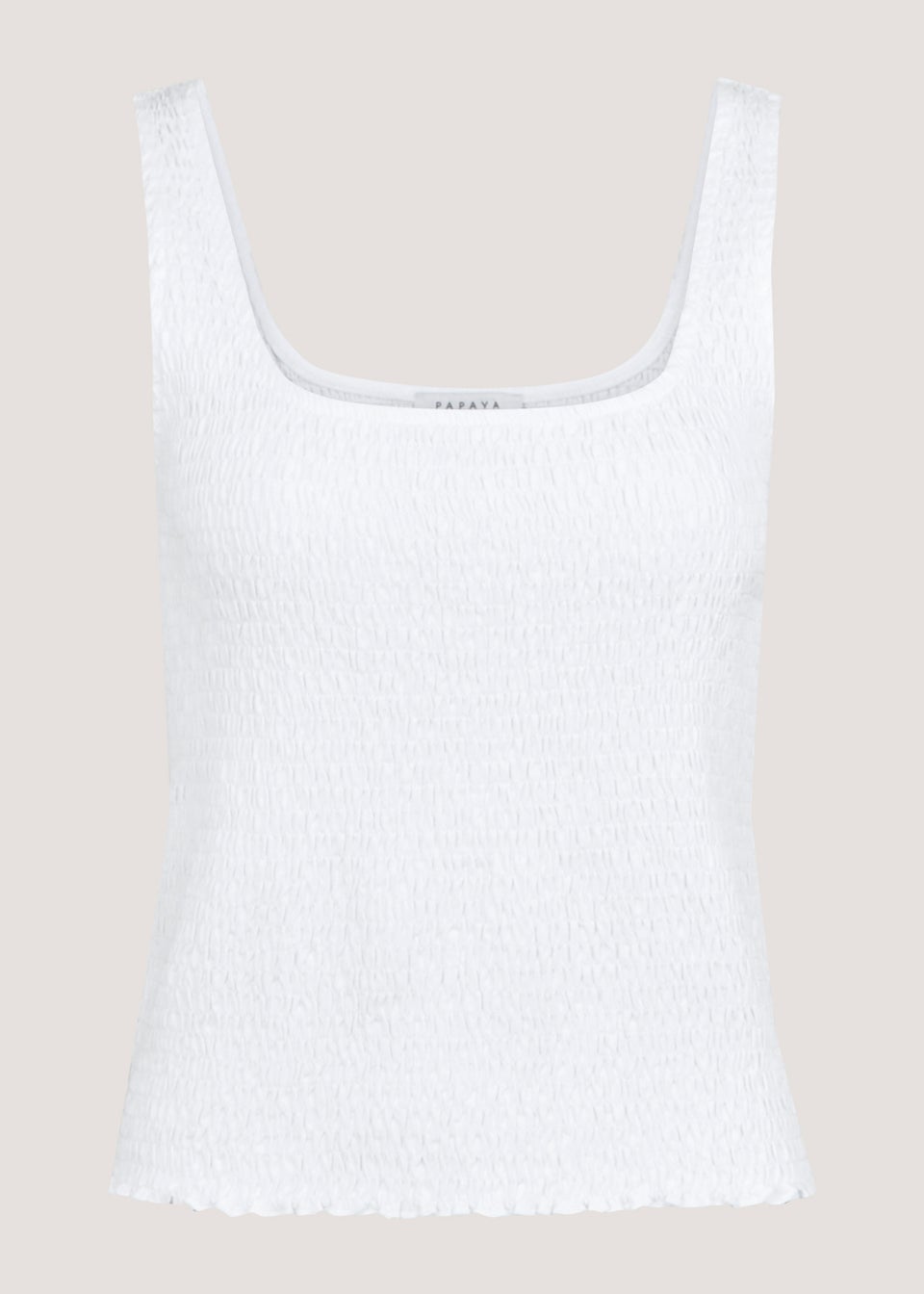 White Shirred Vest Top