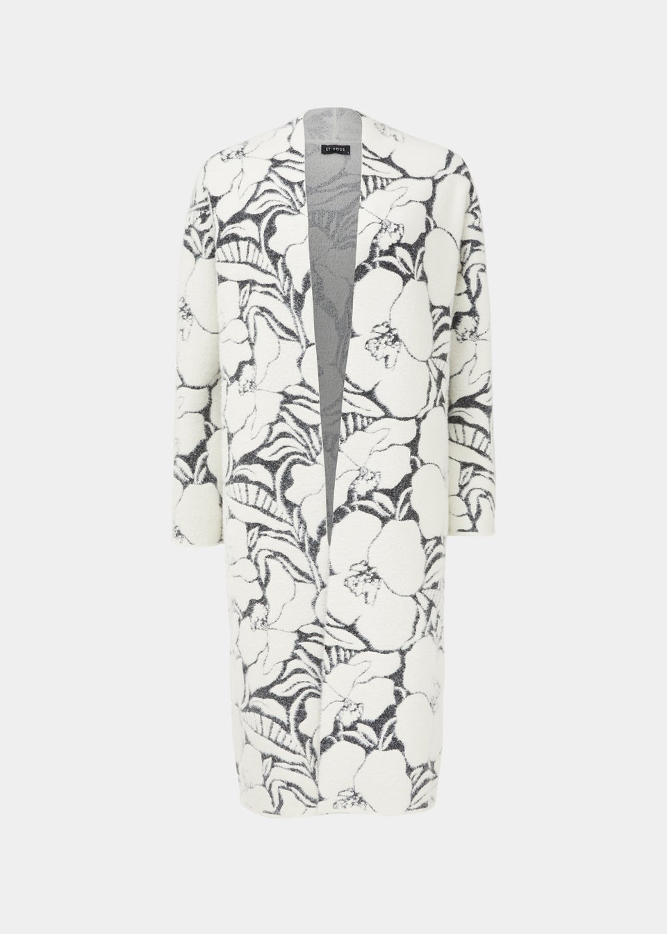 Et Vous Grey Floral Pattern Coatigan Matalan