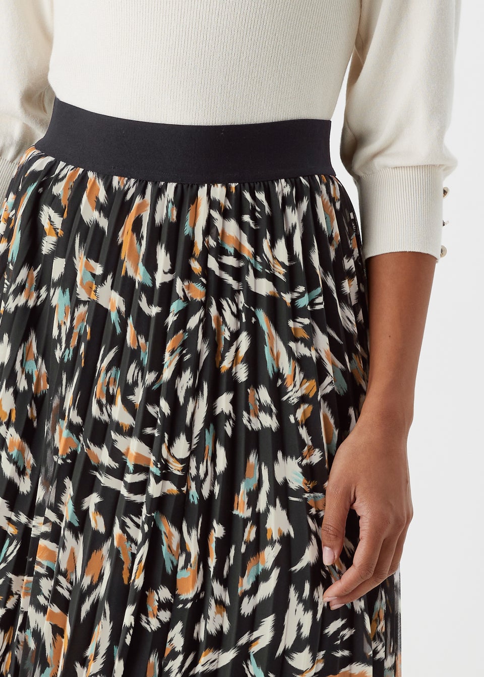 Et Vous Animal Print Pleated Skirt Matalan
