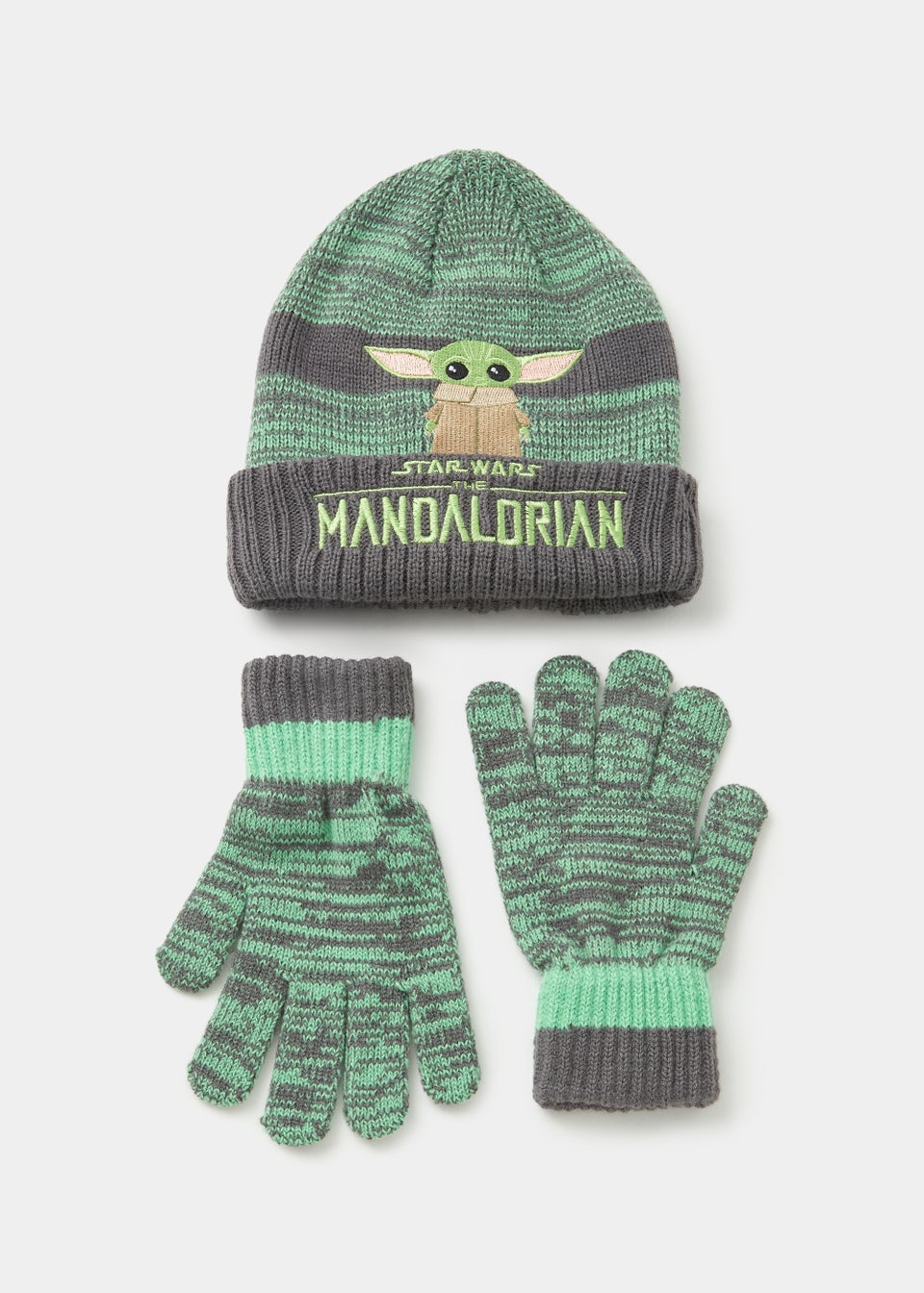 Kids 2 Pack Star Wars Mandalorian Beanie Hat & Gloves Set (3-10yrs)