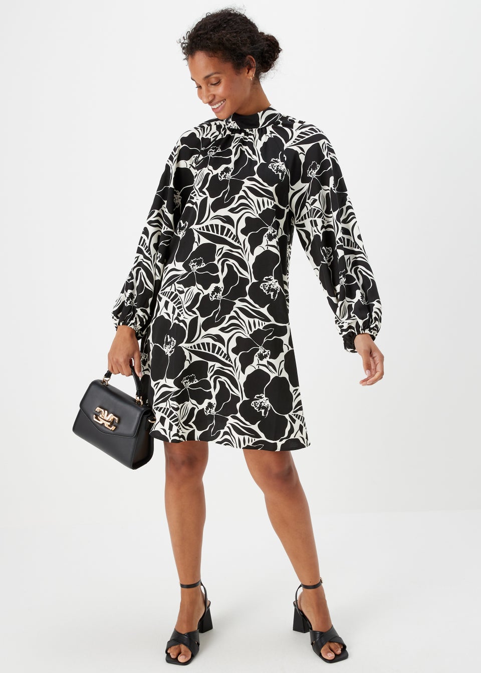 High neck 2024 tunic dress