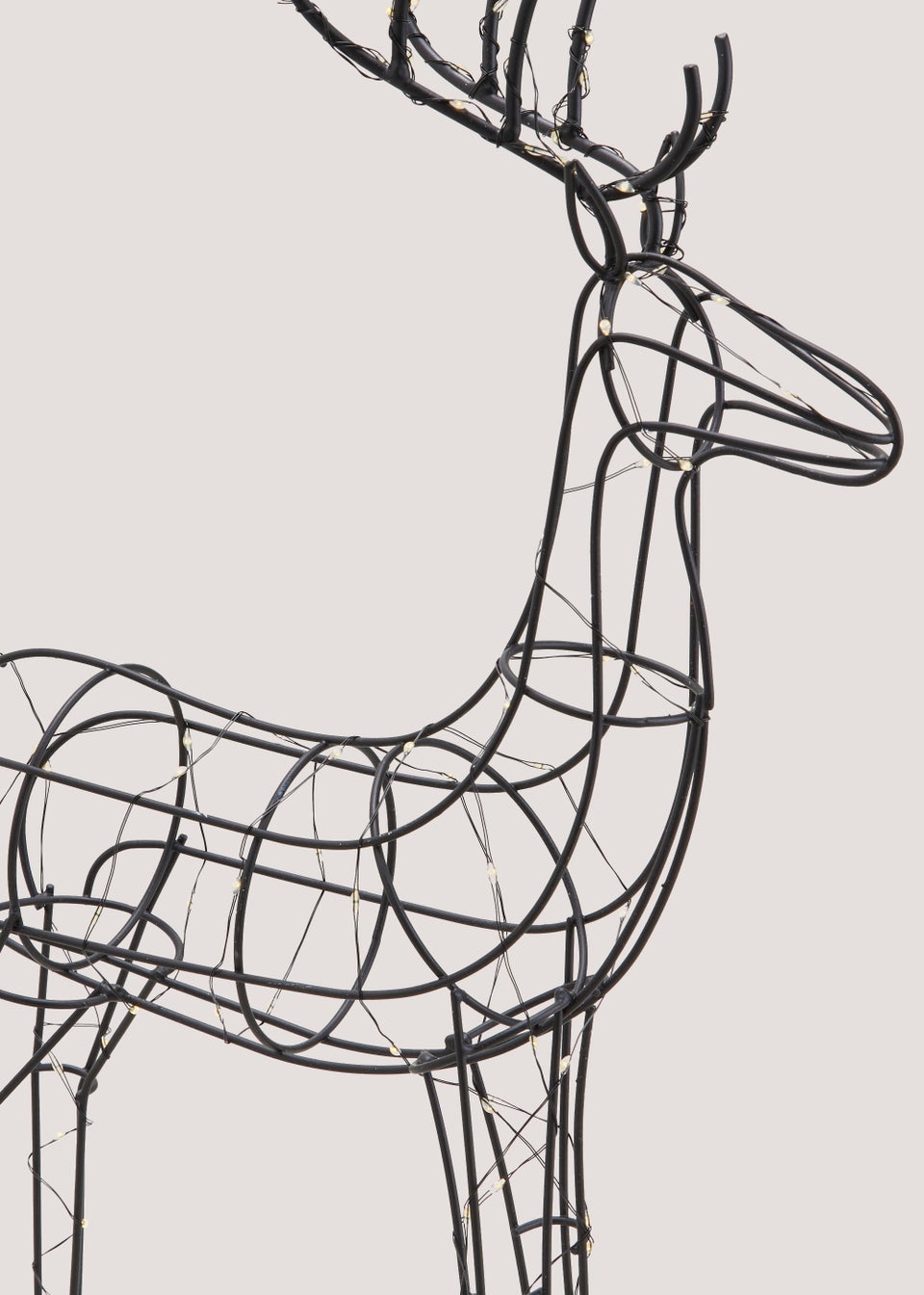 Black LED Wire Reindeer Christmas Ornament (46cm) - Matalan