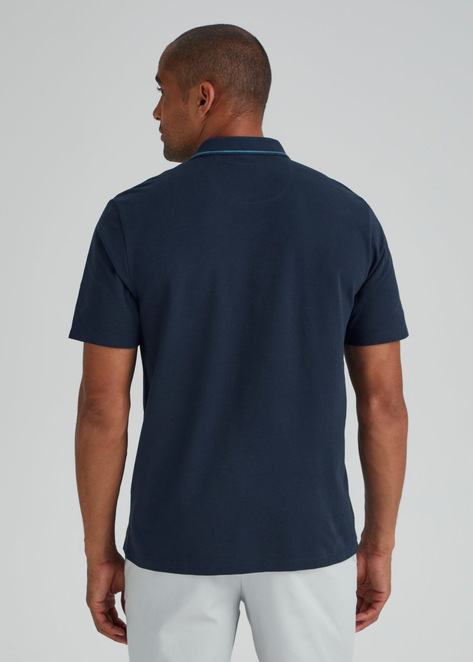 Blue Houndstooth Regular Fit Polo Shirt