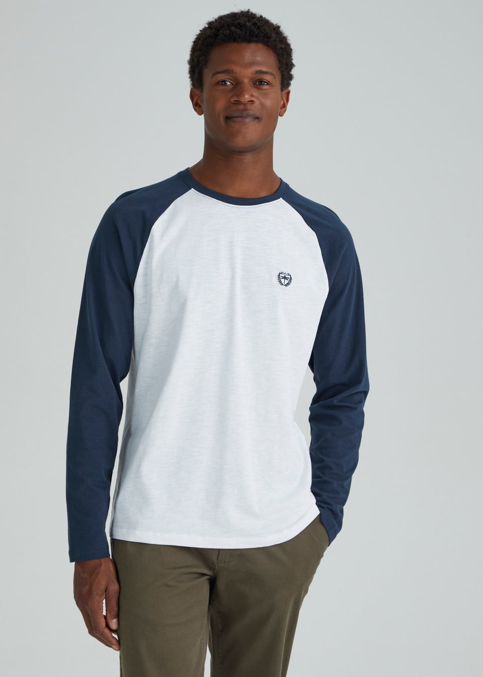 Blue & White Long Sleeve Raglan T-Shirt